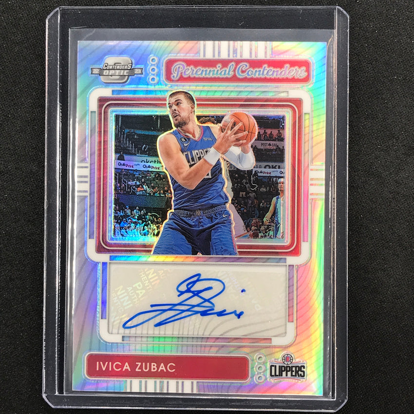 2022-23 Contenders Optic Ivica Zubac Perennial Contender Auto Silver Prizm 98/99