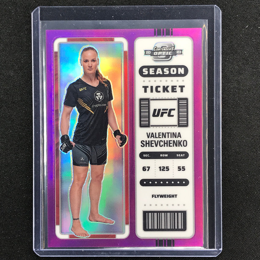 2023 Chronicles UFC Valentina Shevchenko Contenders Optic Ticket Purple 30/49