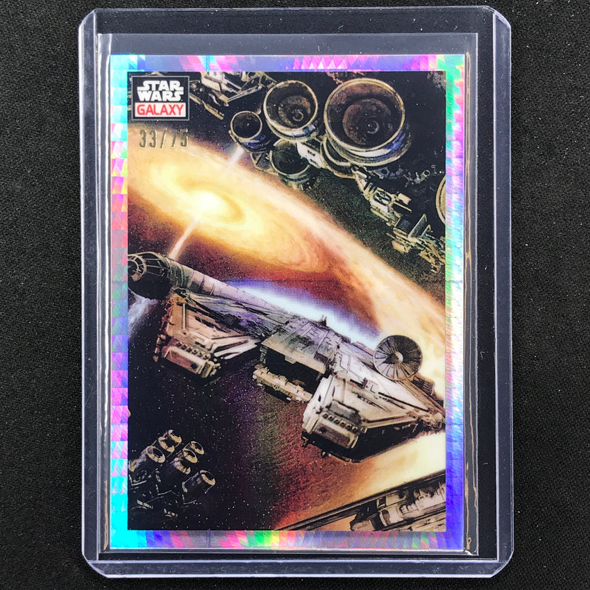 2023 Star Wars Galaxy Chrome Flight Of The Millenium Falcon Base Prism 33/75 No 54
