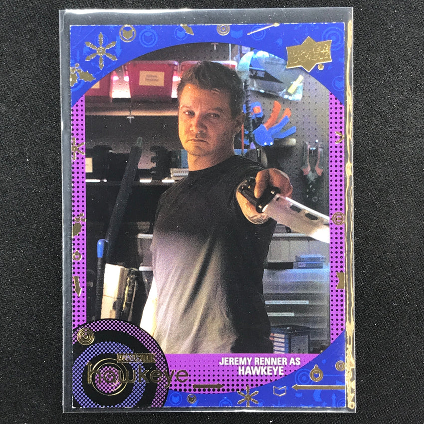 2023 Marvel Hawkeye JEREMY RENNER AS HAWKEYE Base Ensemble Blue 163/199 #91