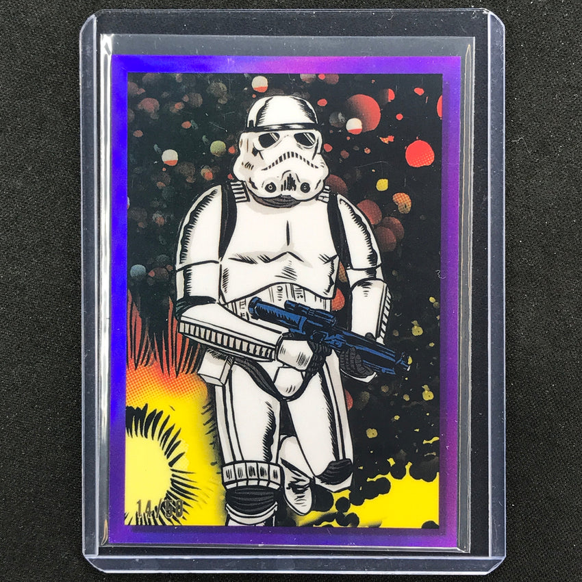 2023 Star Wars Galaxy Chrome Stormtrooper Vader Bounty Hunters Purple 14/50 No 3