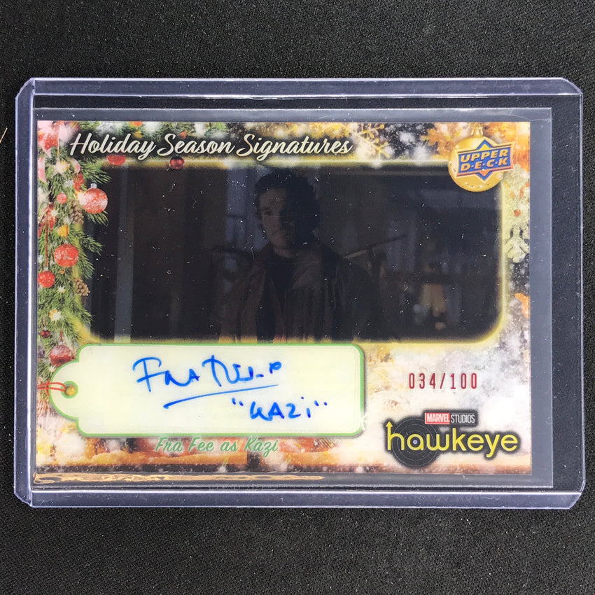 2023 Marvel Hawkeye Fra Fee As Kazi Holiday Season Signature Acetate Auto 34/100