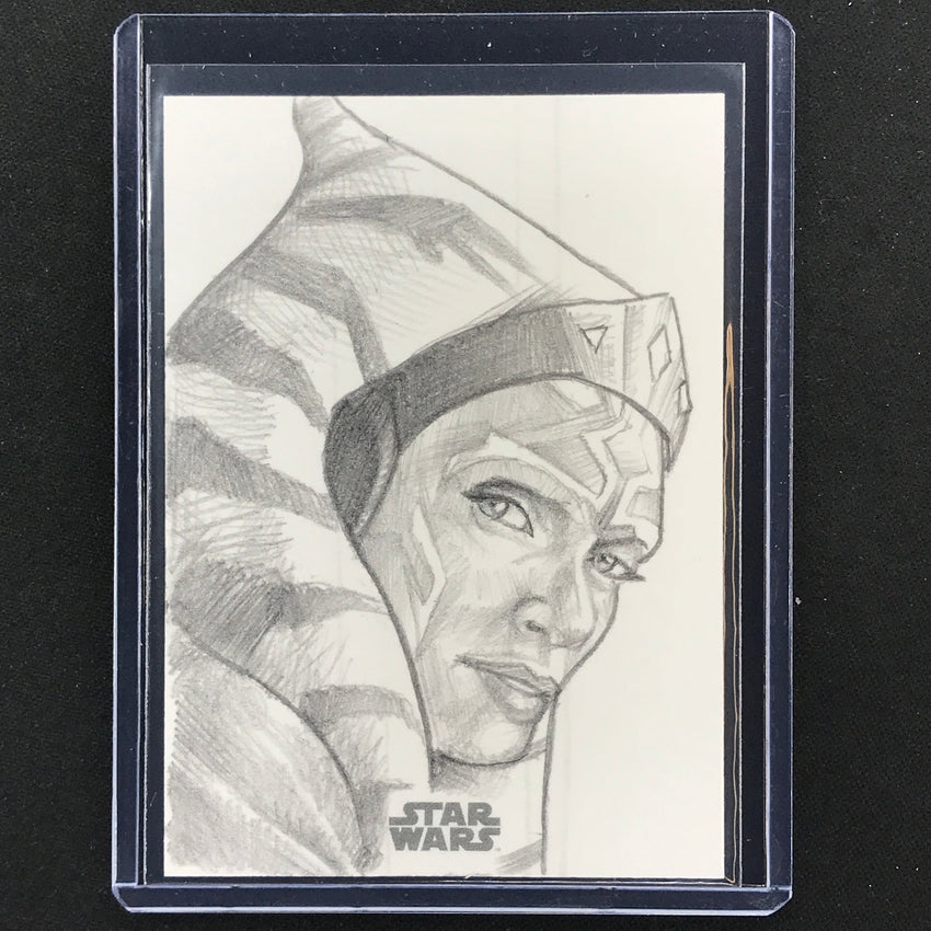 2023 Star Wars Galaxy Chrome Ahsoka Tano Sketch Card 1/1 Unknown Artist