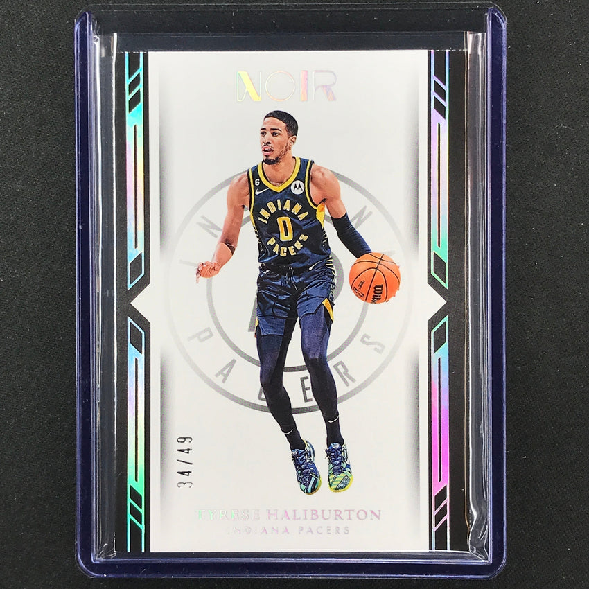 2022-23 Noir Tyrese Haliburton Base Icon Edition Holo Silver 34/49