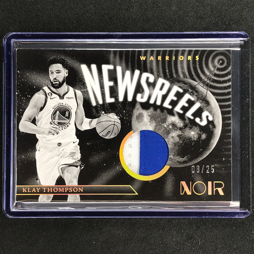 2022-23 Noir Klay Thompson News Reels Jersey Relic Patch Prime Holo Gold 8/25