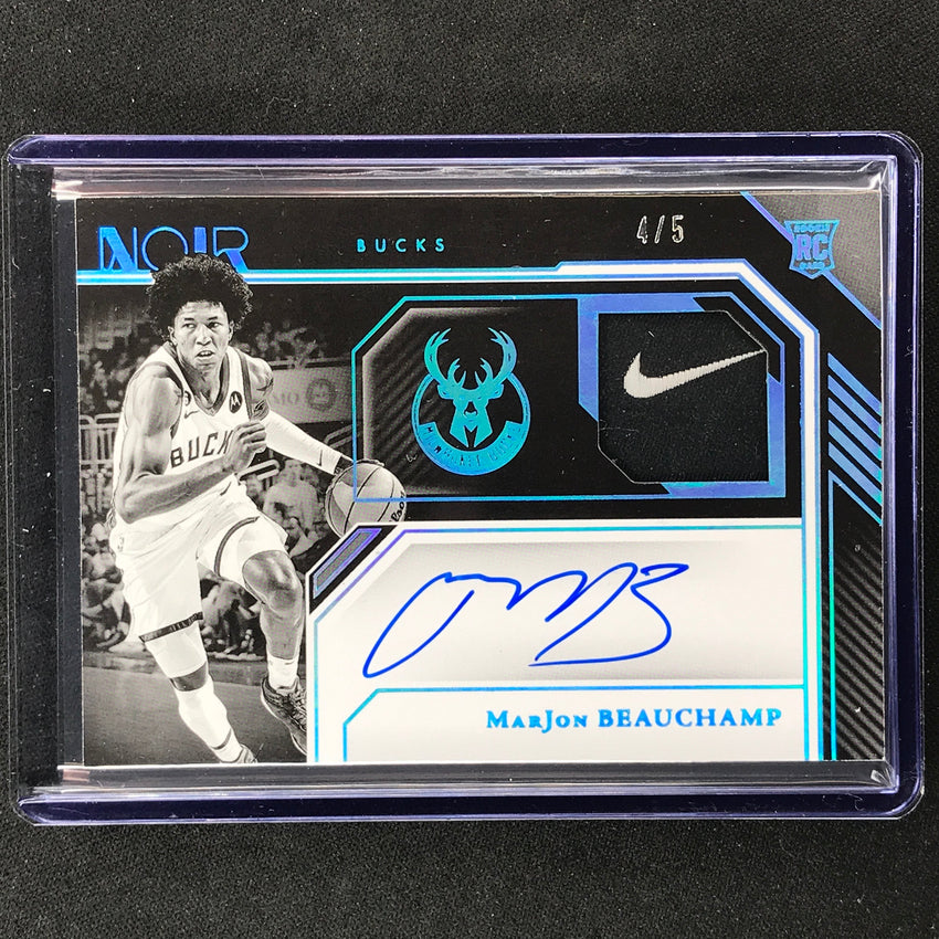 2022-23 Noir Marjon Beauchamp Rookie Patch Auto Black And White Platinum 4/5 Nike