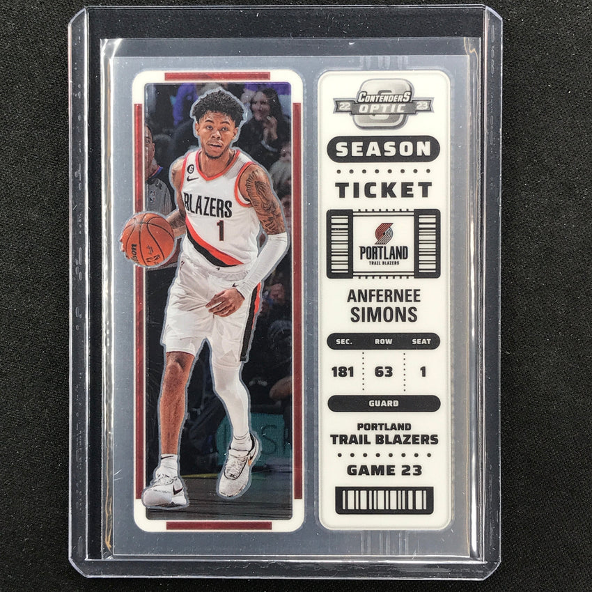 2022-23 Contenders Optic ANFERNEE SIMONS Season Ticket Base #85