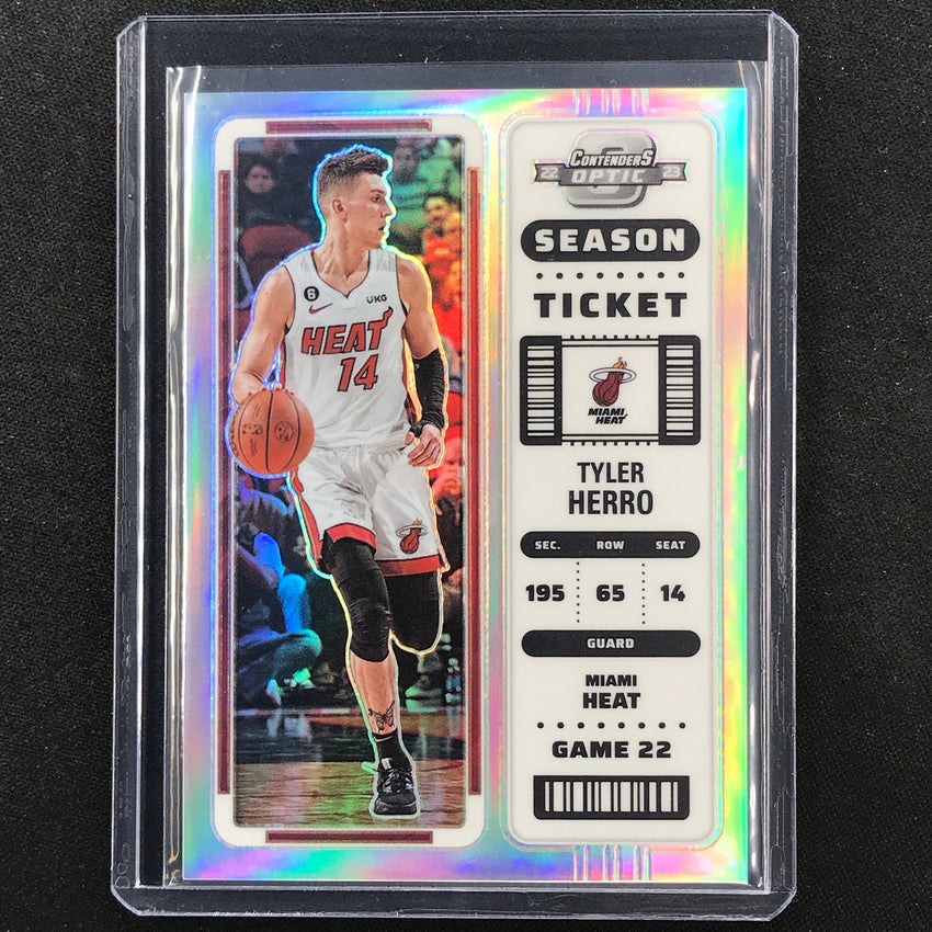 2022-23 Contenders Optic Tyler Herro Season Ticket Silver Prizm No 29