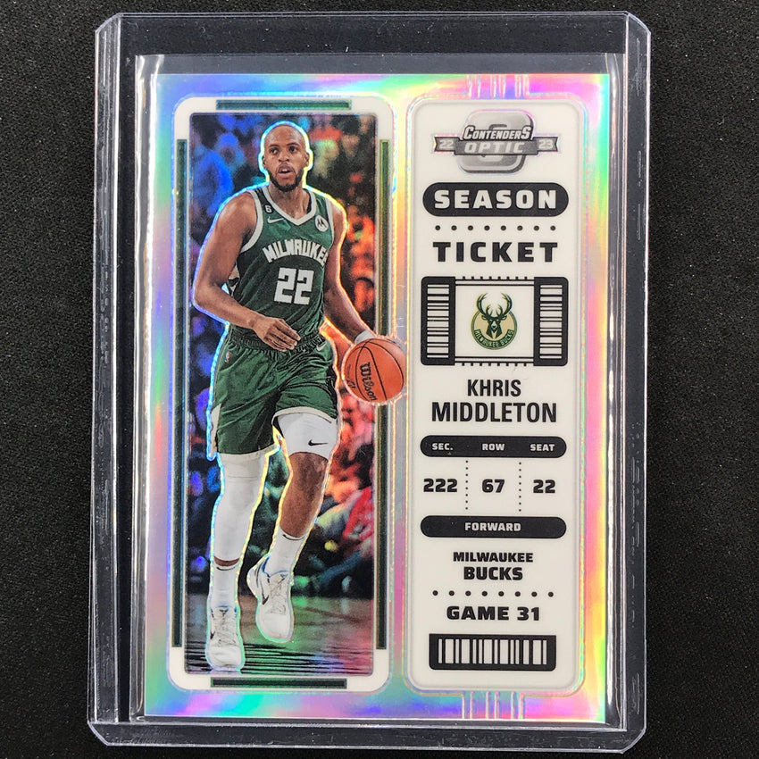 2022-23 Contenders Optic KHRIS MIDDLETON Season Ticket Silver Prizm #35