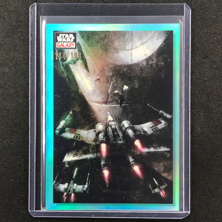 2023 Star Wars Galaxy Chrome BATTLE OF YAVIN Base Aqua 144/199 #75