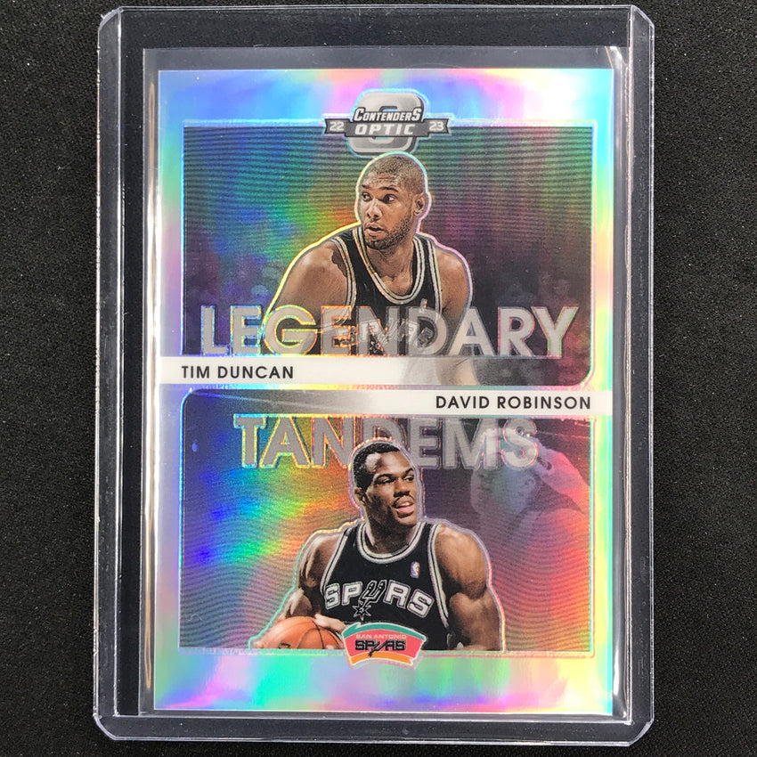 2022-23 Contenders Optic Tim Duncan David Robinson Legendary Tandems Silver No 14