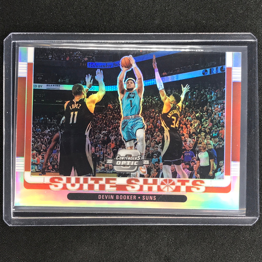 2022-23 Contenders Optic Devin Booker Suite Shots Silver Prizm No 6