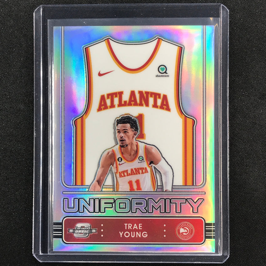 2022-23 Contenders Optic TRAE YOUNG Uniformity Silver Prizm #12