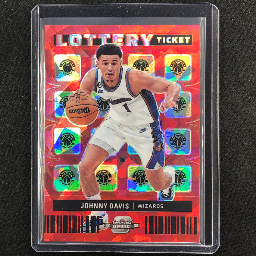2022-23 Contenders Optic JOHNNY DAVIS Lottery Ticket Rookie Red Cracked Ice #10