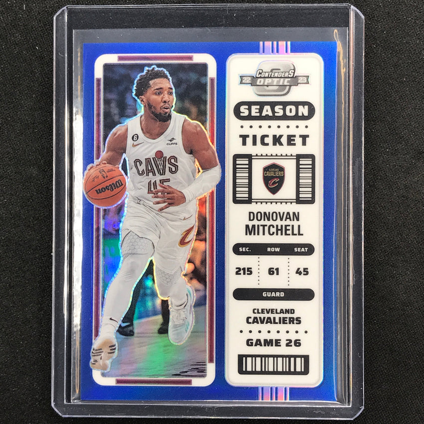 2022-23 Contenders Optic Donovan Mitchell Season Ticket Blue 65/99