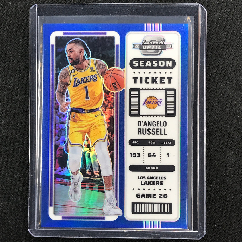 2022-23 Contenders Optic Dangelo Russell Season Ticket Blue 44/99