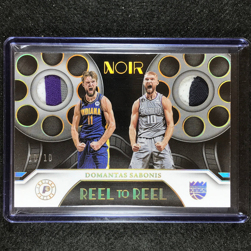 2022-23 Noir Domantas Sabonis Reel To Reel Dual Patch Prime 10/10