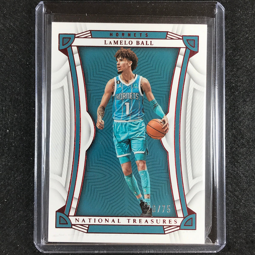 2022-23 National Treasures Lamelo Ball Base Red 20/75