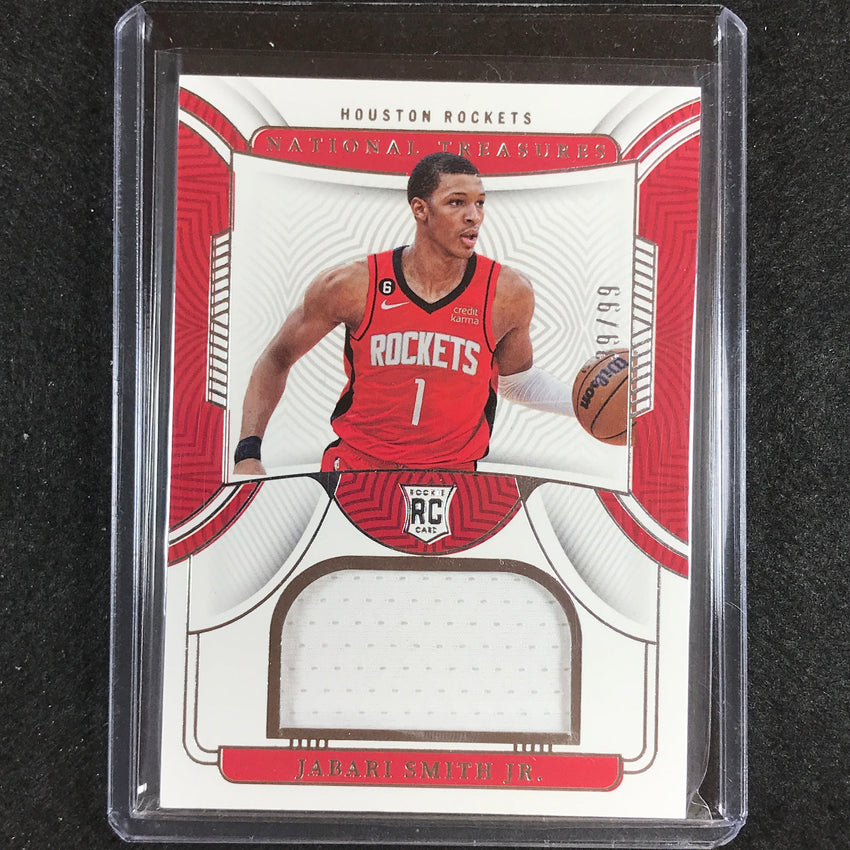 2022-23 National Treasures Jabari Smith Jr. Rookie Materials Jersey 39/99