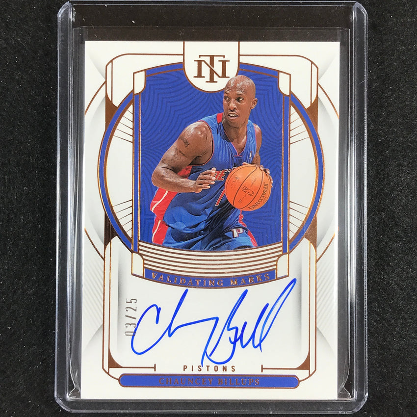 2022-23 National Treasures Chauncey Billups Validating Marks Auto Bronze 3/25