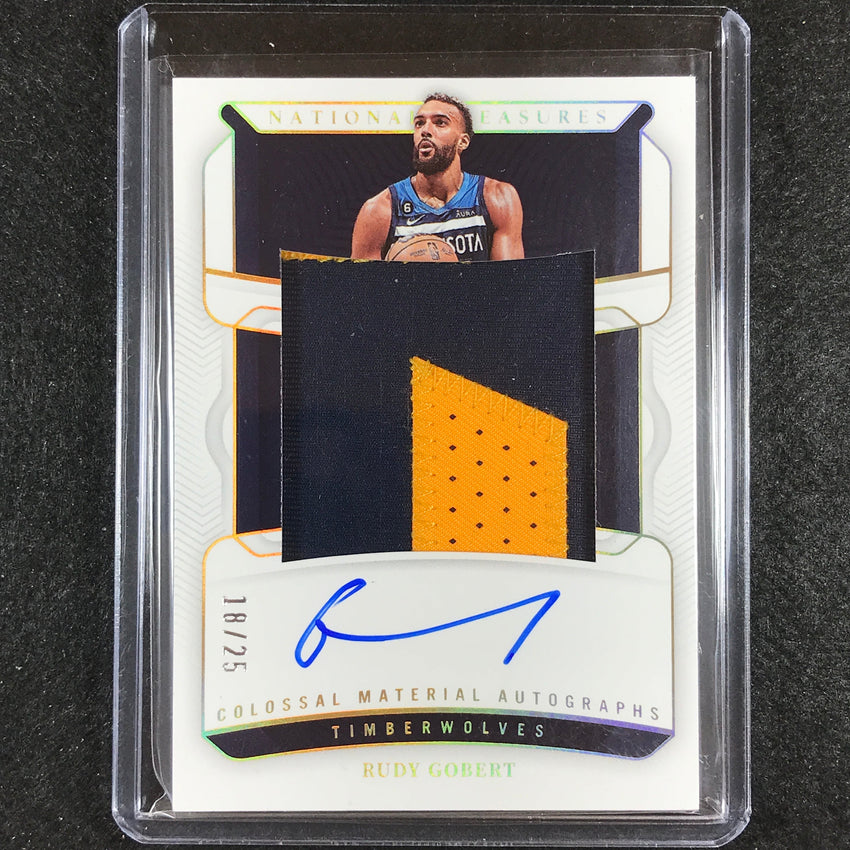 2022-23 National Treasures Rudy Gobert Colossal Material Patch Auto Prime 18/25