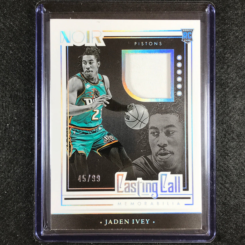 2022-23 Noir Jaden Ivey Casting Call Memorabilia Rookie Jersey 45/99