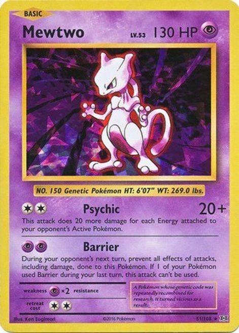 Mewtwo - 51/108 - Cracked Ice Holo XY Evolutions