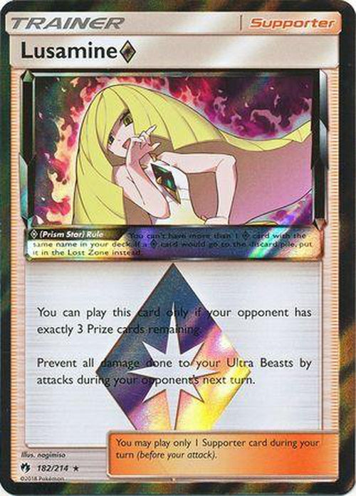 Lusamine Prism Star - 182/214 - Holo Rare - Lost Thunder-Cherry Collectables
