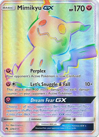 HYPER RARE Mimikyu GX - 226/214 - Lost Thunder Cherry Collectables HYPER RARE Mimikyu GX - 226/214 - Lost Thunder Cherry Collectables