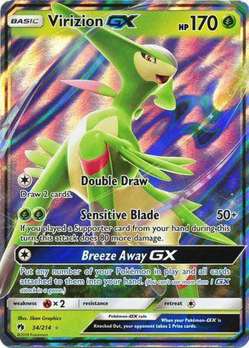 Virizion GX - 34/214 - Ultra Rare - Lost Thunder-Cherry Collectables
