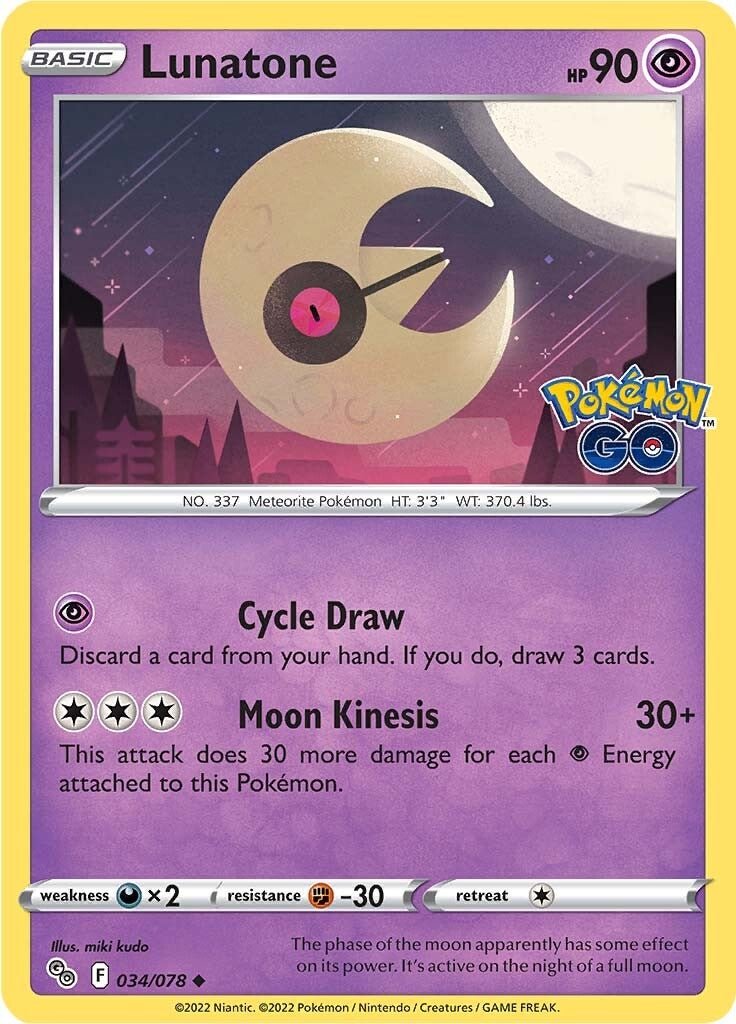 Lunatone - 034/078 - Uncommon Pokemon Go