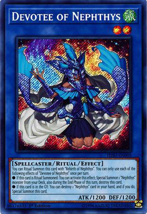 Devotee of Nephthys - HISU-EN005 - Secret Rare 1st Edition-Cherry Collectables