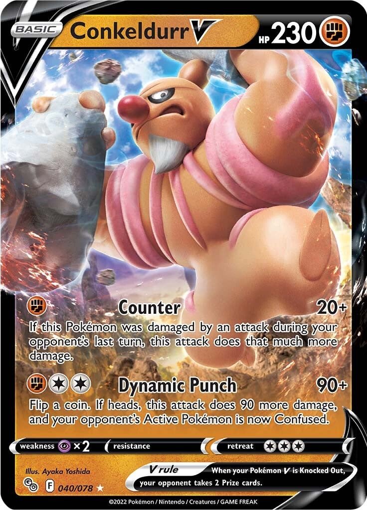 Conkeldurr V - 040/078 - Ultra Rare Pokemon Go