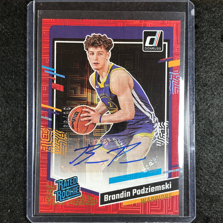 2023-24 Donruss Brandin Podziemski Rated Rookie Auto Choice Red 38/99