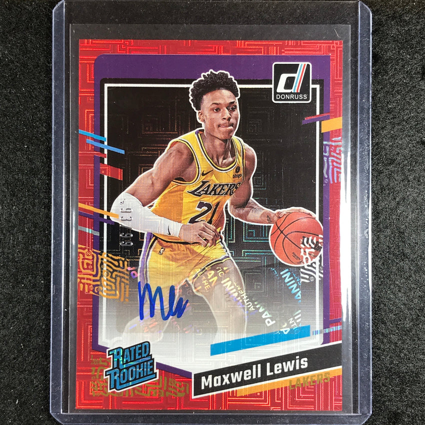 2023-24 Donruss Maxwell Lewis Rated Rookie Auto Choice Red 93/99