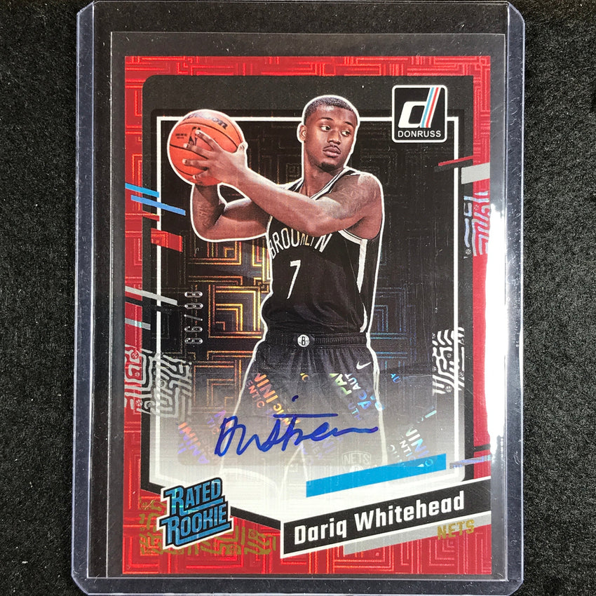 2023-24 Donruss Dariq Whitehead Rated Rookie Auto Choice Red 88/99