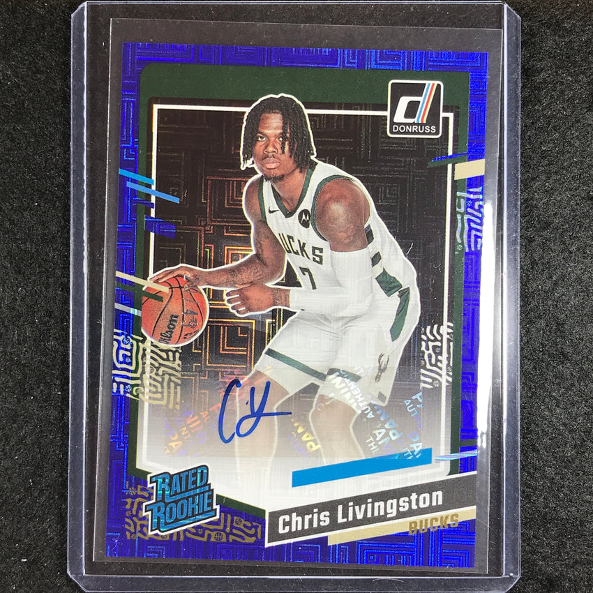 2023-24 Donruss CHRIS LIVINGSTON Rated Rookie Auto Choice Blue 20/49