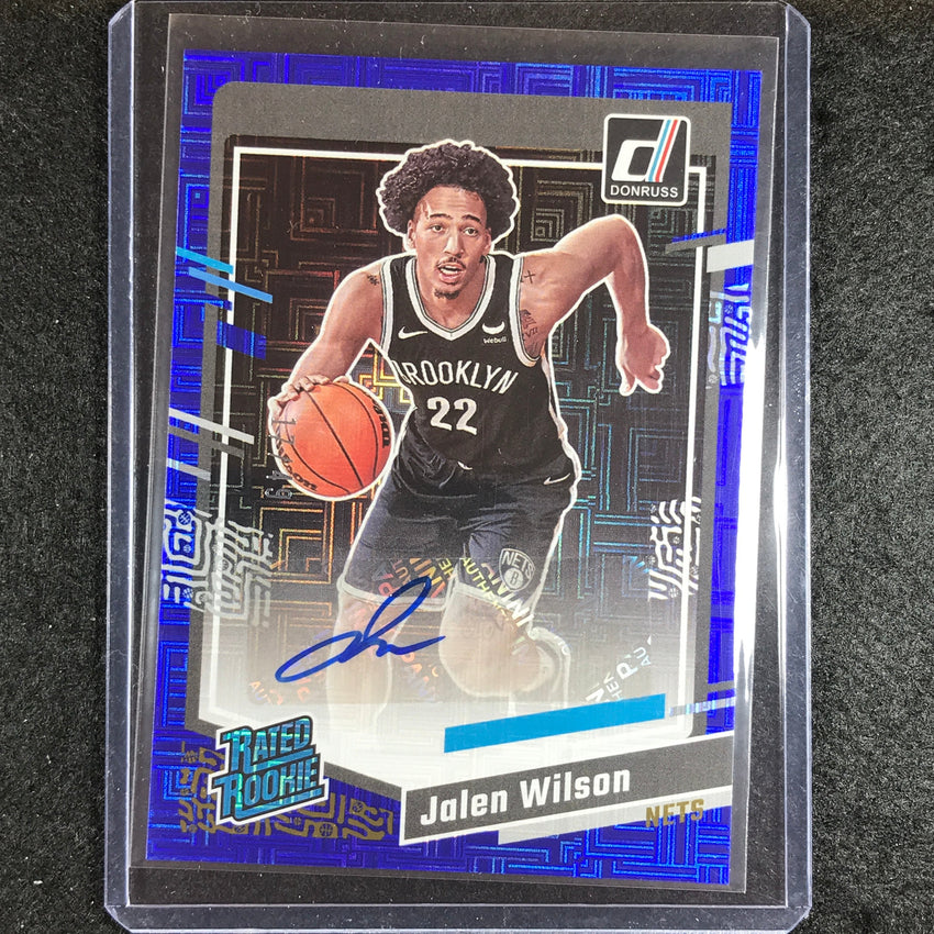 2023-24 Donruss Jalen Wilson Rated Rookie Auto Choice Blue 17/49