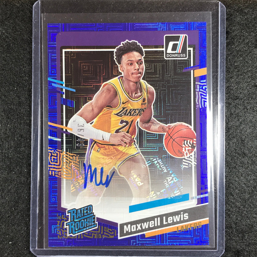 2023-24 Donruss MAXWELL LEWIS Rated Rookie Auto Choice Blue 36/49