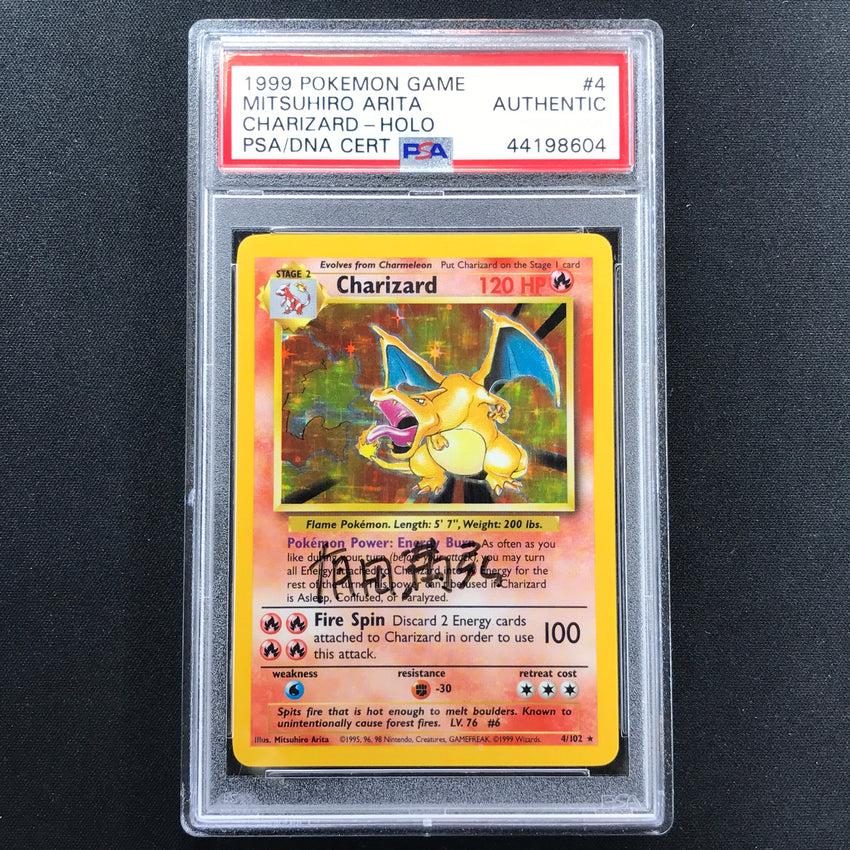 PSA Charizard DNA Arita Auto Authentic 1999 Base Set Unlimited Signature 604