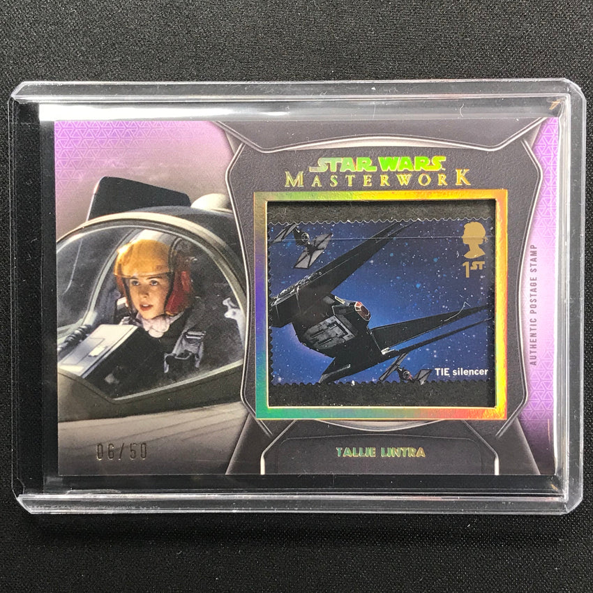 2021 Star Wars Masterwork Tallie Lintra Postage Stamp Relics Purple 6/50