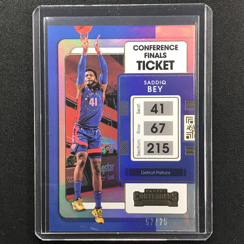 2021-22 Contenders Saddiq Bey Conference Finals Ticket 57/75