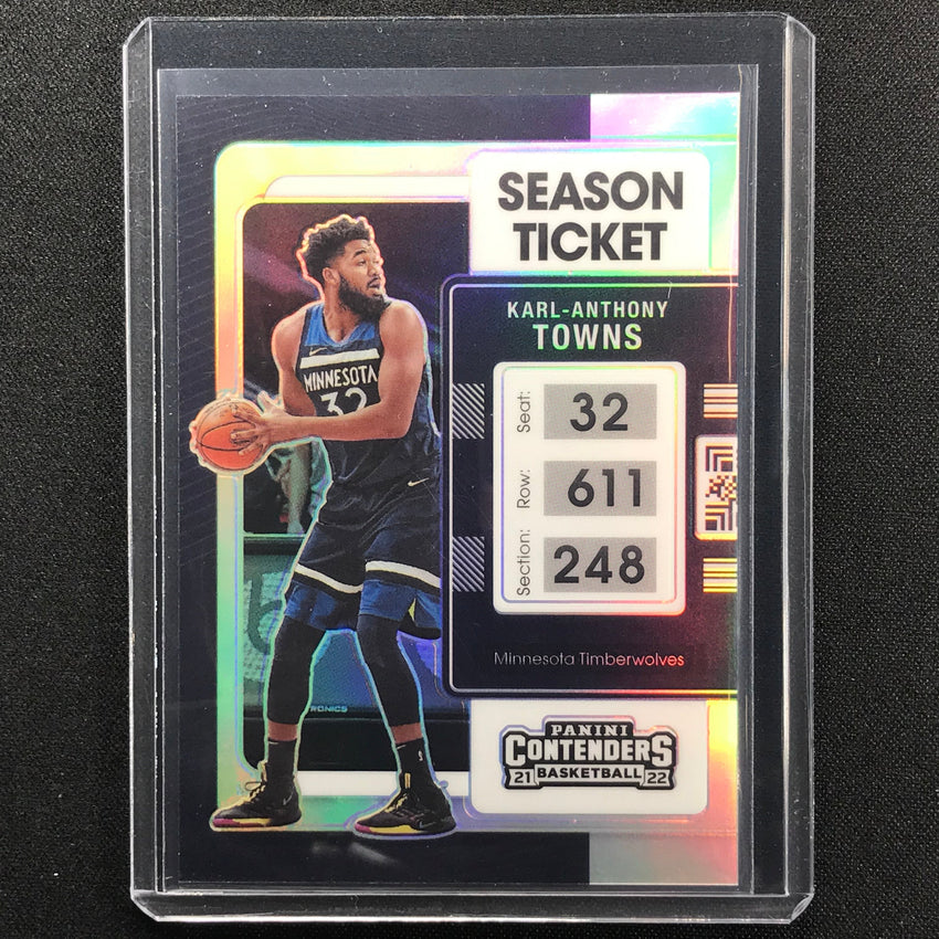 2021-22 Contenders KARL-ANTHONY TOWNS Season Ticket Photo Variation SSP #15
