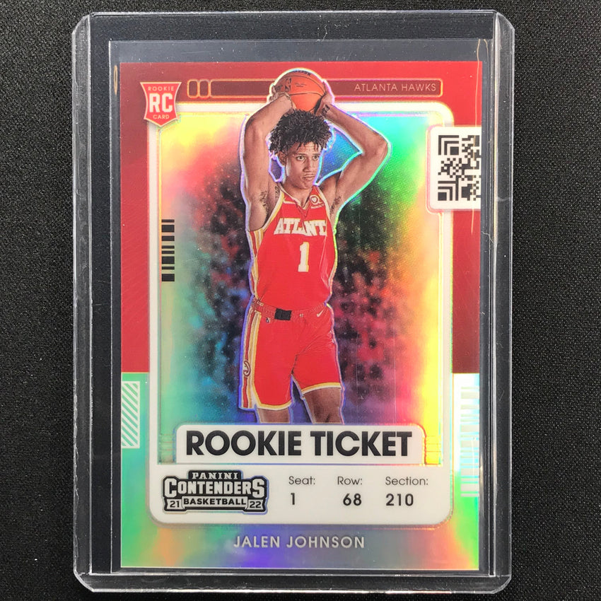 2021-22 Contenders Jalen Johnson Rookie Season Ticket Photo Variation Prizm No 120