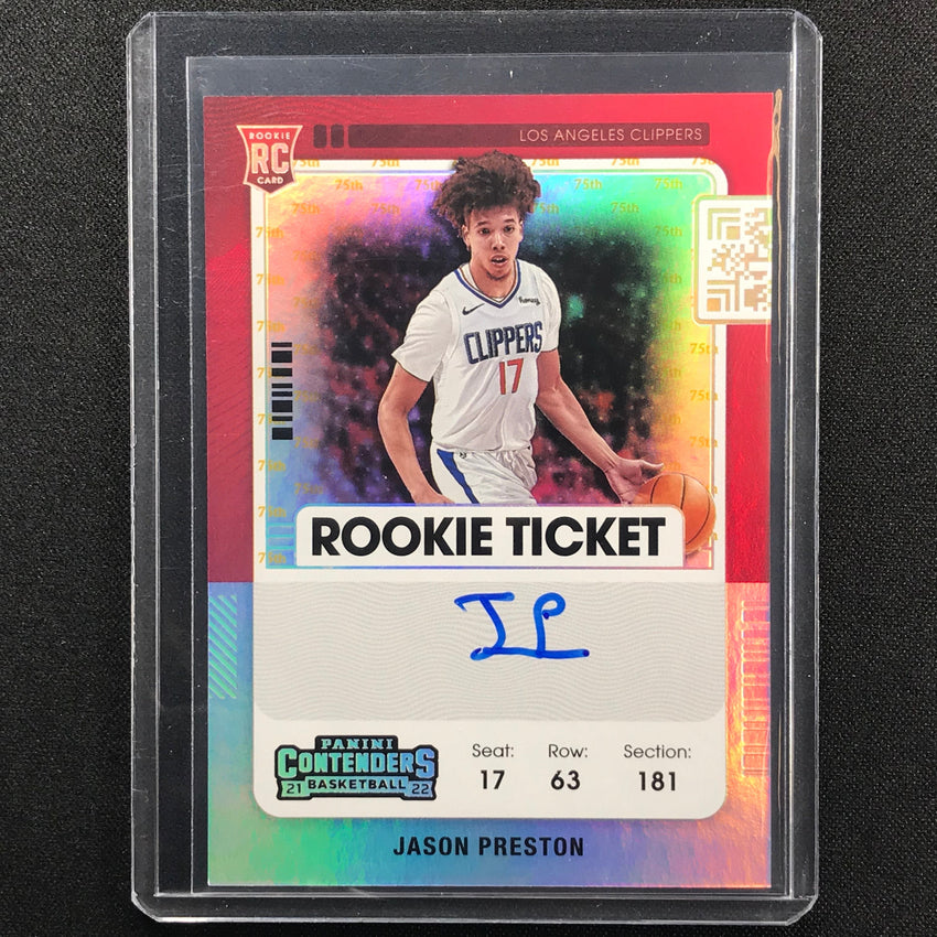 2021-22 Contenders JASON PRESTON Rookie Ticket NBA 75th Anniversary Auto SP #142