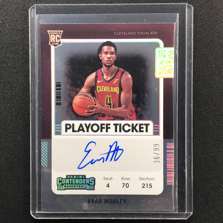 2021-22 Contenders Evan Mobley Rookie Playoff Ticket Auto 36/99