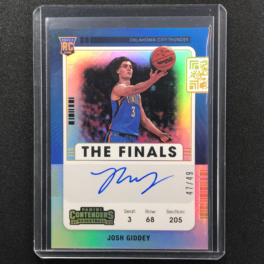 2021-22 Contenders Josh Giddey Rookie The Finals Ticket Auto 47/49