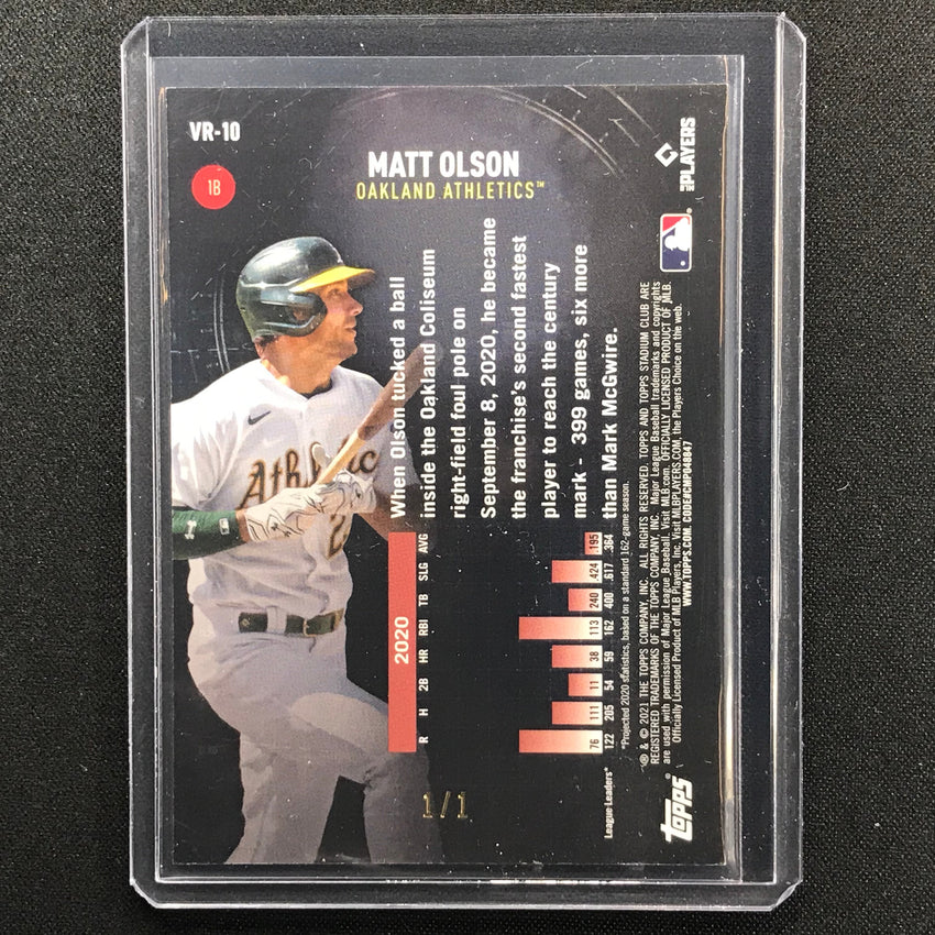 2021 Stadium Club Chrome Matt Olson Virtual Reality Superfractor 1/1