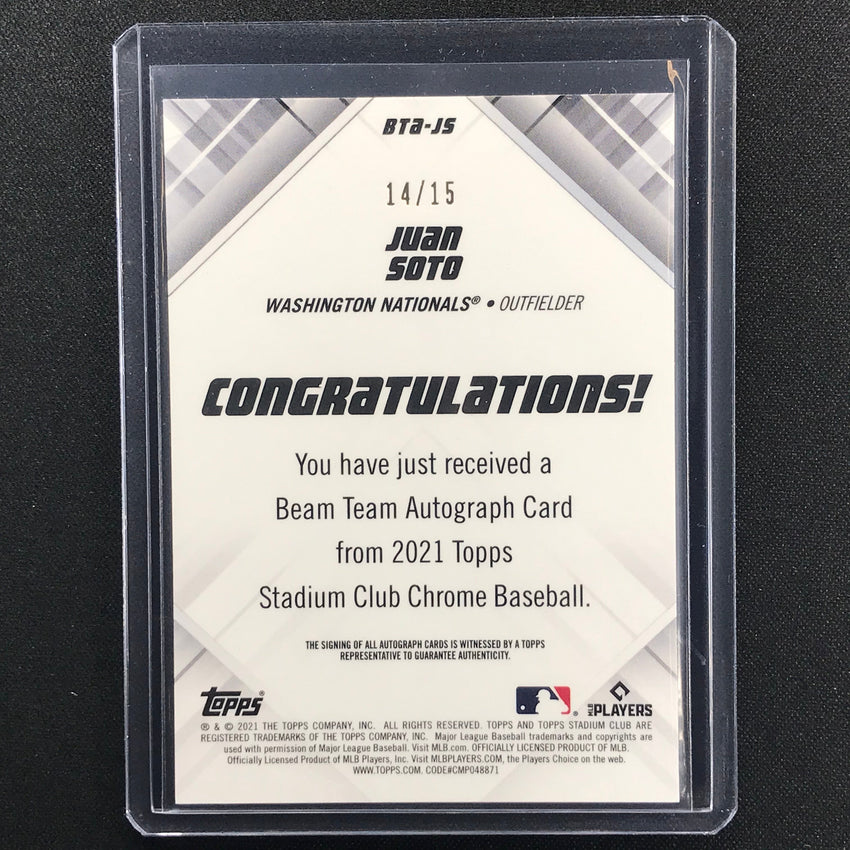 2021 Stadium Club Chrome JUAN SOTO Beam Team Auto 14/15
