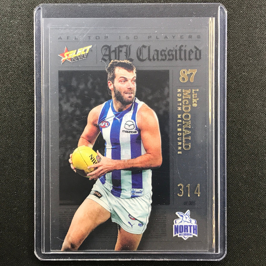 2023 Footy Stars Luke Mcdonald Afl Classified No 87 314/365